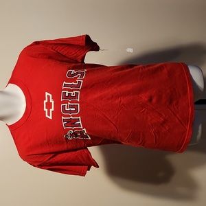 Angels mlb baseball team Chevrolet red L tshirt